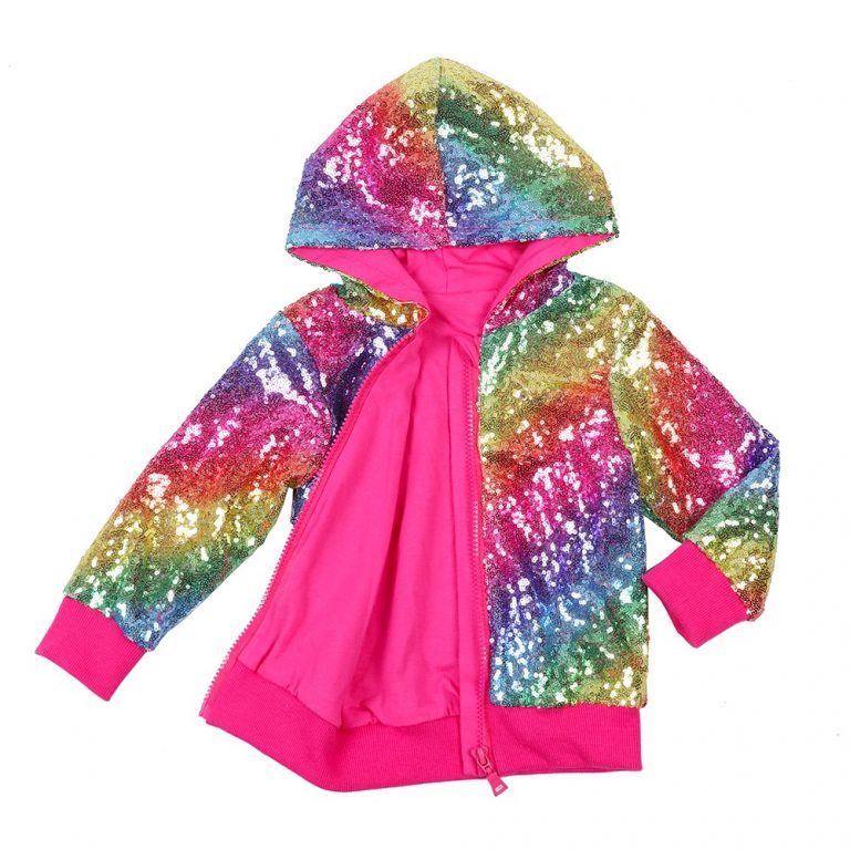 PuppetBox Rainbow Sequins Unicorn Jacket for Girls - PuppetBox