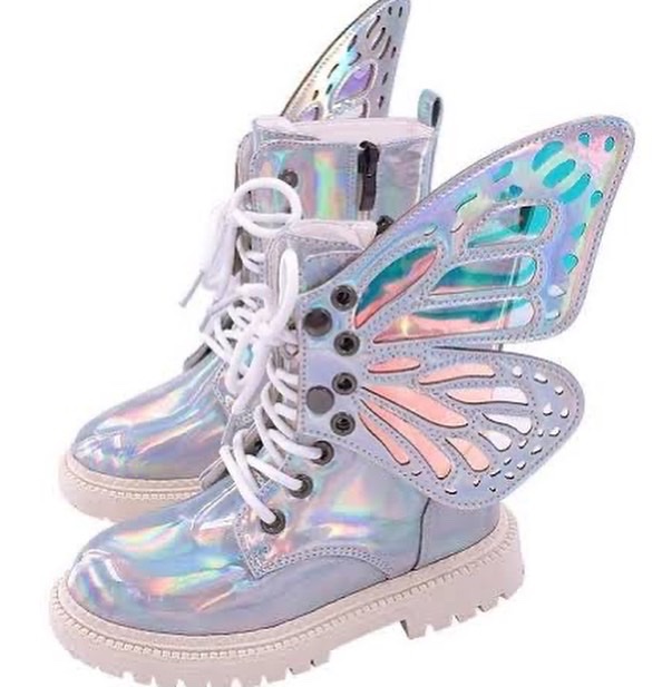 Holographic butterfly boots sale