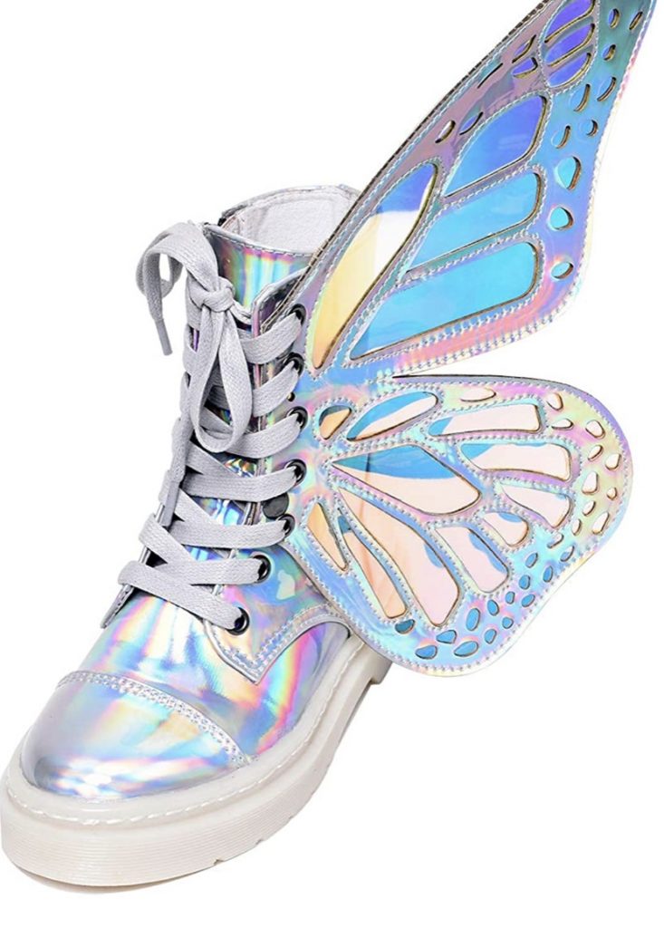 Metamorphic Holographic Butterfly Wing Boots Shoes - PuppetBox