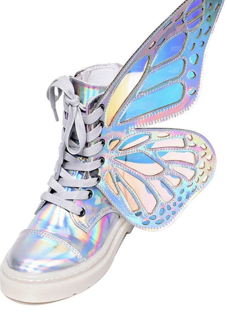 holographic butterfly boots