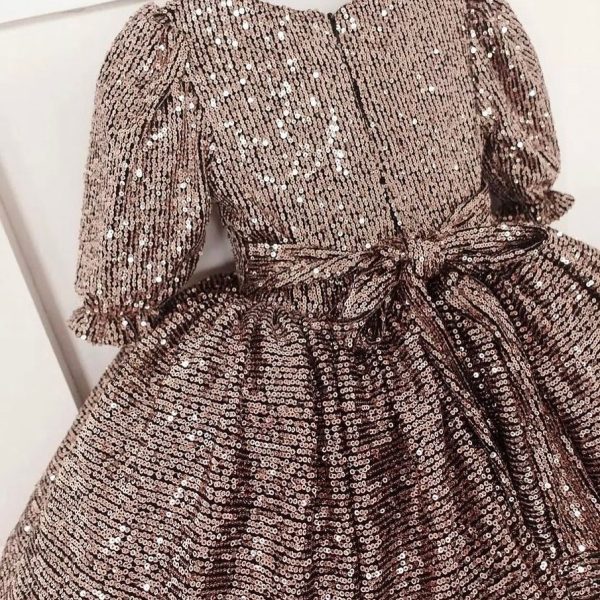 Girls Dress Off Shoulder Sequin Stripe Vintage Flapper Glitter Dress –  Sunny Fashion