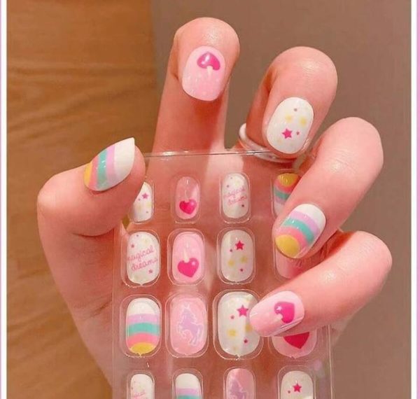 Buy Beromt 12 Pcs Set of Decorative Funky Party False Nails for Girls Kids  Teenage Children Self Adhesive Artificial Nails Full Fake Nail Tips -  BFN88KN Online at Low Prices in India -